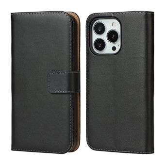 Genuine Leather Dust-proof Phone Cover Anti-scratch Wallet Stand Phone Case for iPhone 13 Pro 6.1 inch