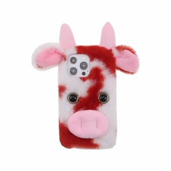 Cute Stylish Cows Ear Warm Winter Furry Soft TPU Case for iPhone 13 Pro 6.1 inch