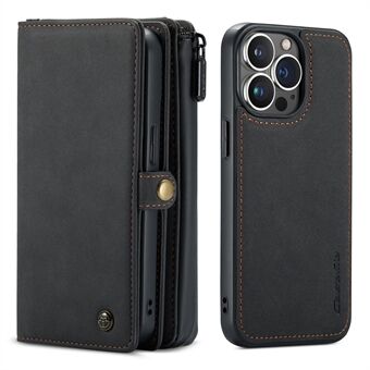 CASEME 018 Series Multi-Slot Design Matte Surface Wallet Stand Leather 2-in-1 Detachable Phone Cover Case for iPhone 13 Pro 6.1 inch