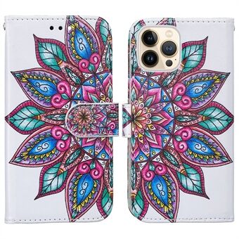 Pattern Printing Leather Case Magnetic Clasp Wallet Stand Well-Protected Cover for iPhone 13 Pro 6.1 inch