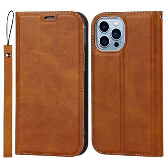 PU Leather Full Protection Card Slot Phone Cover Stand Case with Lanyard for iPhone 13 Pro 6.1 inch