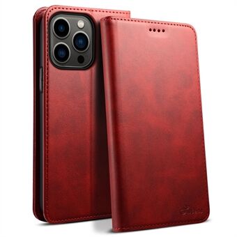 SUTENI Wallet Stand Design Textured Surface Magnetic Automatic Closing Leather Cover + TPU Inner Case for iPhone 13 Pro 6.1 inch