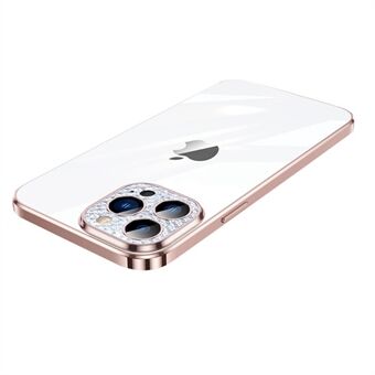 SULADA Glad Eye Series for iPhone 13 Pro 6.1 inch Rhinestone Decor Lens Cover Electroplating Phone Case PC Back + TPU Bumper Hybrid Shell