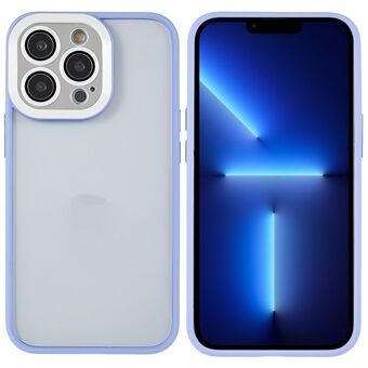 For iPhone 13 Pro 6.1 inch Precise Cutout TPU+PC Hybrid Case Glossy Surface Metal Buttons Mobile Phone Cover with Glass Lens Film