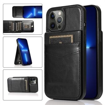 Card Holder Phone Cover for iPhone 13 Pro , PU Leather + TPU Case with Kickstand