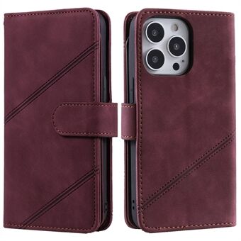 For iPhone 13 Pro 6.1 inch Drop Resistant Imprinted PU Leather Stand Cover with Multiple Card Slots and Cash Pocket