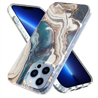 For iPhone 13 Pro 6.1 inch GW18 IMD Marble Pattern Drop Resistant PC+TPU Case Protective Phone Cover