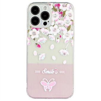 For iPhone 13 Pro 6.1 inch Lacquered Butterfly TPU Back Case Fall Proof Mobile Phone Protective Cover