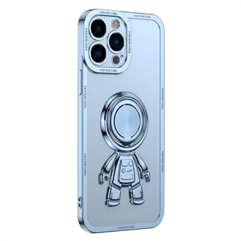 YOOBAO TPU Phone Case For iPhone 13 Pro 6.1 inch Spaceman Design Electroplating Anti-wear Protective Back Cover Kickstand