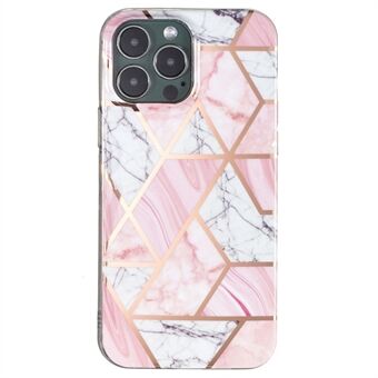 For iPhone 13 Pro 6.1 inch Ultra Slim TPU Phone Case Shockproof Electroplating Splicing Marble Pattern Phone Back Cover