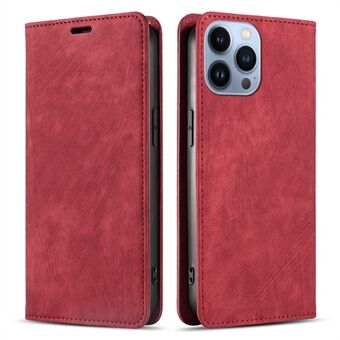 For iPhone 13 Pro 6.1 inch PU Leather Wallet Case Magnetic Absorption Scratch Proof Phone Cover with Viewing Stand