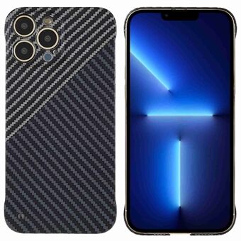 Frameless Mobile Phone Case for iPhone 13 Pro 6.1 inch, Splicing Carbon Fiber Texture Anti-scratch Hard PC Cover