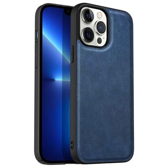 For iPhone 13 Pro 6.1 inch Drop Protection Phone Case Retro PU Leather Coated TPU+PC Phone Protective Shell