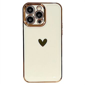 Protective Slim Case for iPhone 13 Pro 6.1 inch Anti-Fall Phone Case Heart Pattern Electroplating TPU Phone Cover