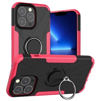 For iPhone 13 Pro 6.1 inch PC + TPU 2-in-1 Phone Protection Cover Anti-drop Anti-scratch Case with Ring Kickstand