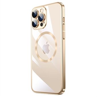 HD Clear Case for iPhone 13 Pro 6.1 inch, Supports Magnetic Wireless Charge Tempered Glass Camera Protection Hard PC Electroplating Phone Cover