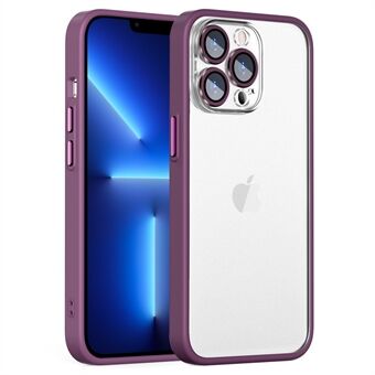 For iPhone 13 Pro 6.1 inch PC + TPU Phone Case Metal Ring Glass Lens Protector Anti-scratch Smartphone Cover