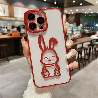 Back Shell for iPhone 13 Pro 6.1 inch, Cute Rabbit Phone Case Clear TPU Protective Cover with Lens Film