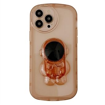 For iPhone 13 Pro 6.1 inch Candy Color Astronaut Kickstand Design Phone Case TPU Drop-proof Back Cover