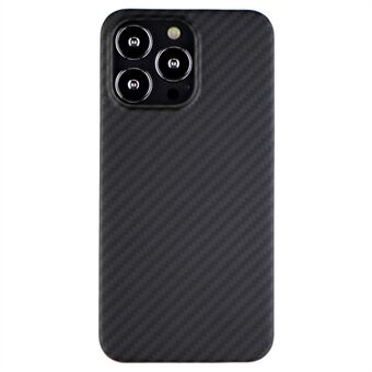 For iPhone 13 Pro 6.1 inch Bump Proof Carbon Fiber Texture Aramid Fiber Back Case Protective Cover - Matte Black