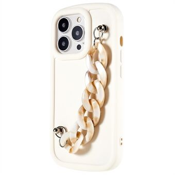 TPU Phone Case for iPhone 13 Pro 6.1 inch Soft Matte Anti-Fingerprint Back Cover with Chain Bracelet