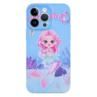 PC Case for iPhone 13 Pro 6.1 inch Anti-Fall Phone Cover Mermaid Pattern Printing Shockproof Case