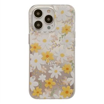 For iPhone 13 Pro 6.1 inch IMD Flower Pattern Printing TPU Phone Case Hot Stamping Cover