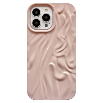 Glossy Phone Case for iPhone 13 Pro 6.1 inch Pleat Design Drop-proof Soft TPU Back Protective Cover