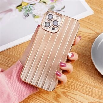 TPU Back Cover for iPhone 13 Pro 6.1 inch with Lens Film Electroplating Streamer Brushed Phone Case