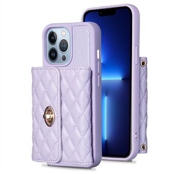 BF21 Kickstand PU Leather+TPU Shell for iPhone 13 Pro 6.1 inch Card Holder Shockproof Phone Case