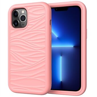 Phone Case for iPhone 13 Pro 6.1 inch Detachable 2-in-1 PC+Silicone Shell Anti-Slip Wave Texture Cover