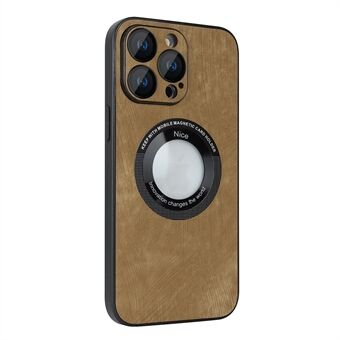 For iPhone 13 Pro Skin-touch PU Leather+PC+TPU Cover Anti-Scratch Magnetic Phone Case with Lens Protector