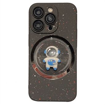 For iPhone 13 Pro Back Shell 3D Rotating Astronaut Convex Lens Phone Case PC Cover with Lens Film