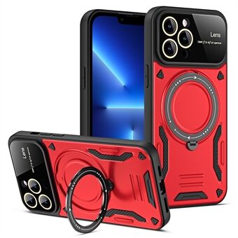 Back Guard Case for iPhone 13 Pro 6.1 inch , Compatible with MagSafe Rotating Kickstand PC+TPU Phone Cover