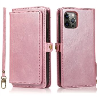 Shockproof Case for iPhone 13 Pro 6.1 inch Detachable 2-in-1 TPU+PU Leather Flip Cover Wallet Phone Case