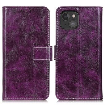 Retro Style Crazy Horse Texture Leather Wallet Stand Phone Case for iPhone 13 mini 5.4-inch