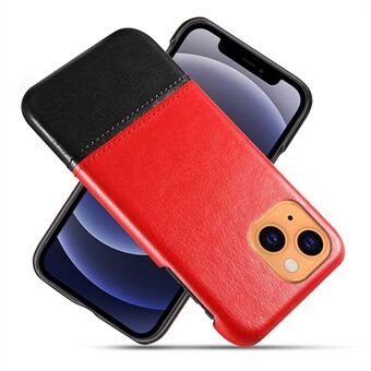 KSQ Dual-color Splicing PU Leather Coated PC Protective Phone Shell for iPhone 13 mini 5.4 inch