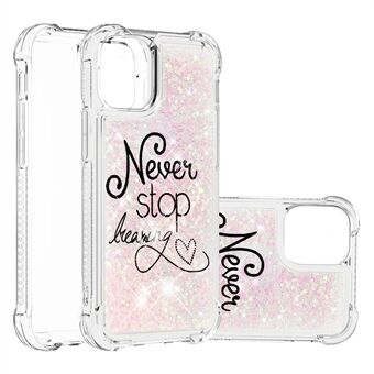 Pattern Sparkly Flowing Liquid Glitter Quicksand Full Body Protective Case for iPhone 13 mini 5.4 inch