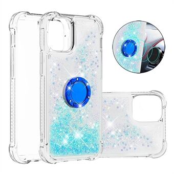 Glitter Sequins Moving Quicksand Anti-drop TPU Phone Case with Kickstand for iPhone 13 mini 5.4 inch