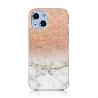 Smooth Marble Texture Pattern IMD Design Shock Proof TPU Case for iPhone 13 mini 5.4 inch