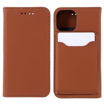 Skin-touch Feeling Auto-absorbed Leather Wallet Phone Case with Kickstand for iPhone 13 mini 5.4 inch