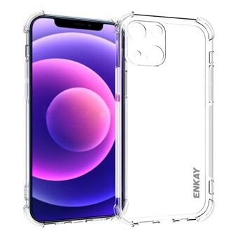 ENKAY Flexible Transparent TPU Cover Case with Anti-slip Strip on the Side for iPhone 13 mini 5.4 inch