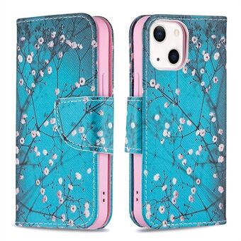 Premium PU Leather Funny Pattern Printing Flip Wallet Stand Case Cover for iPhone 13 mini 5.4 inch