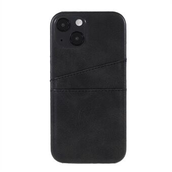 All-round Protected Leather Coated PC Back Phone Cover with Double Card Slots for iPhone 13 mini 5.4 inch