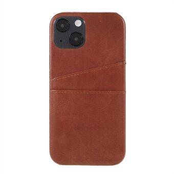 All-round Protected Leather Coated PC Back Phone Cover with Double Card Slots for iPhone 13 mini 5.4 inch