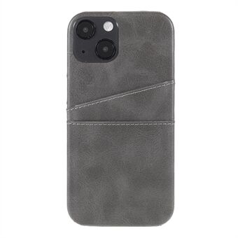 All-round Protected Leather Coated PC Back Phone Cover with Double Card Slots for iPhone 13 mini 5.4 inch