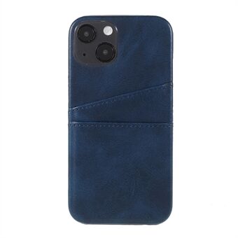 All-round Protected Leather Coated PC Back Phone Cover with Double Card Slots for iPhone 13 mini 5.4 inch