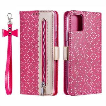 Full Protective Anti-drop Zipper Wallet Lace Leather Case for iPhone 13 mini 5.4 inch