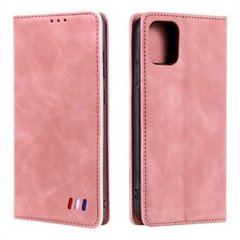 001 Series Auto-absorbed Skin-touch Feeling Leather Full-Protection Wallet Phone Case for iPhone 13 mini 5.4 inch