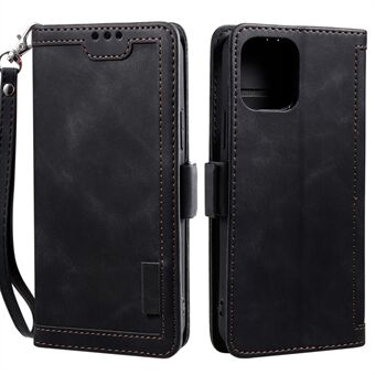 Retro Style Splicing Leather Cover for Samsung Galaxy S21+ 5G Wallet Case with Lanyard